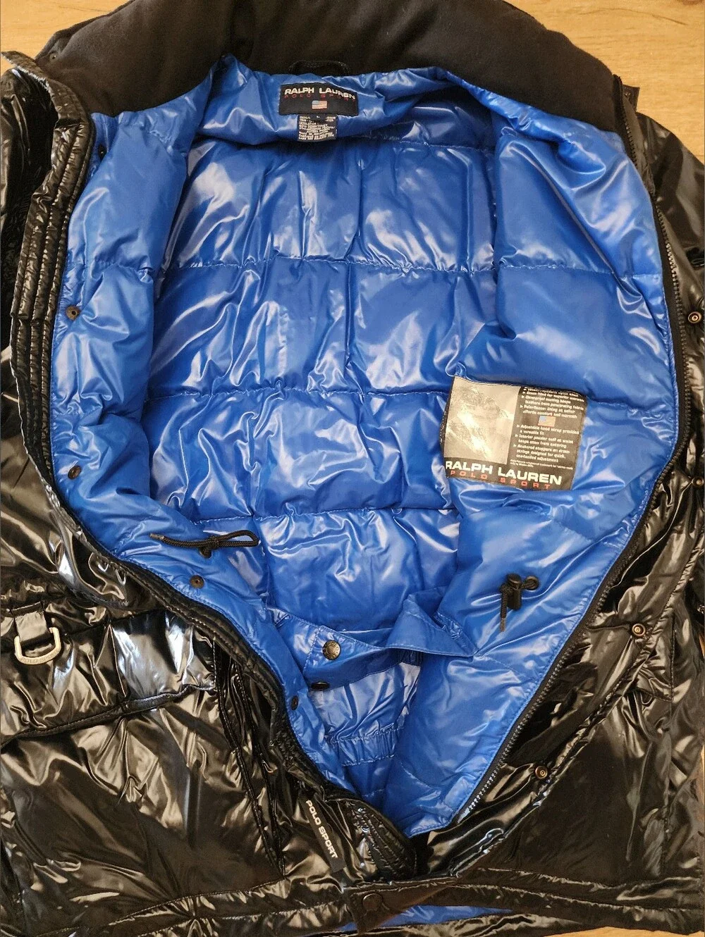 Vintage Polo Sport Ralph Lauren Men's L Glossed 80% Down Snow Jacket NO HOOD